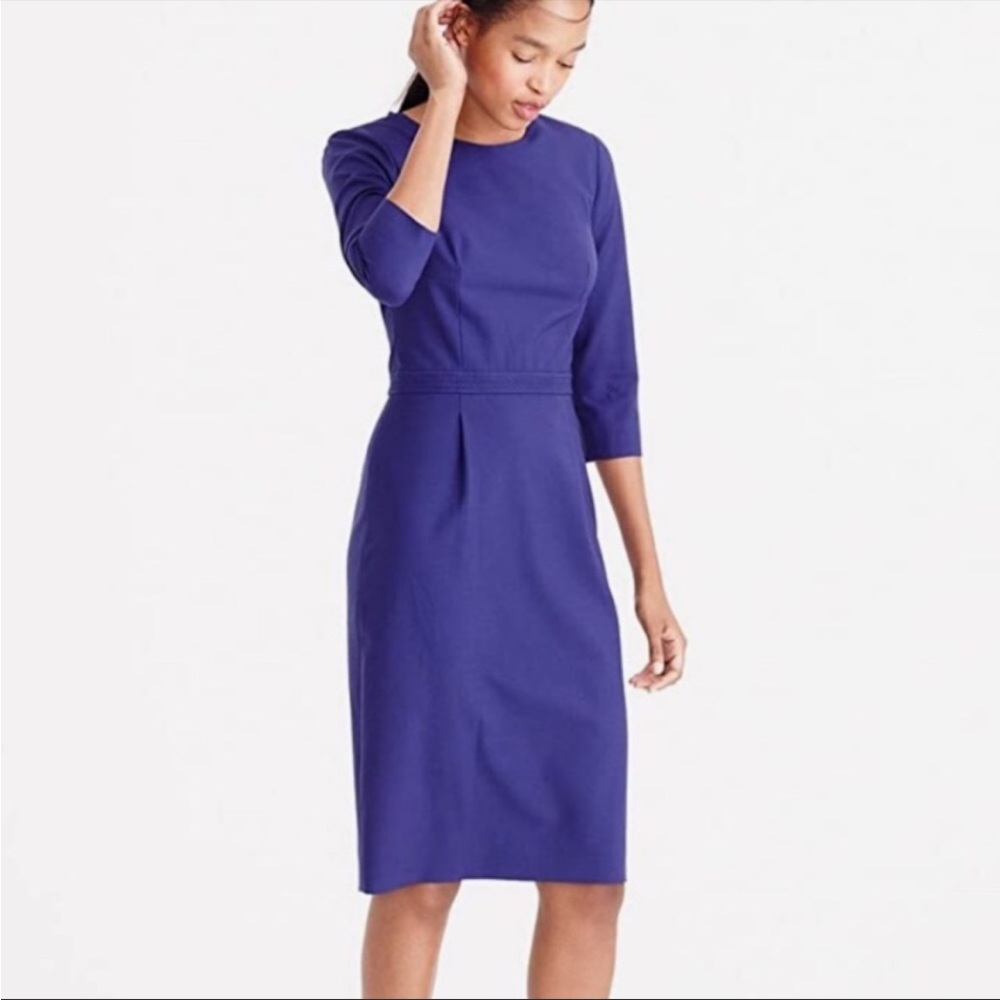 J.Crew bracelet-sleeve dress in Italian stretch wool